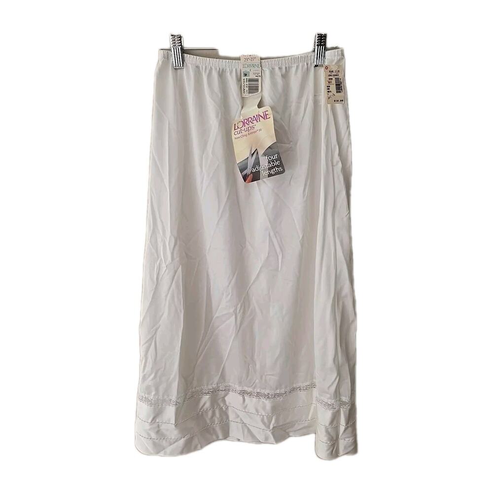 NOS VTG Lorraine White‎ Cut-Ups Non-Cling Antron III Slip Womans Sz Small Tall